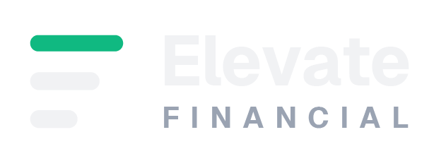 Elevate logo reversed in white on a midnight-navy background.