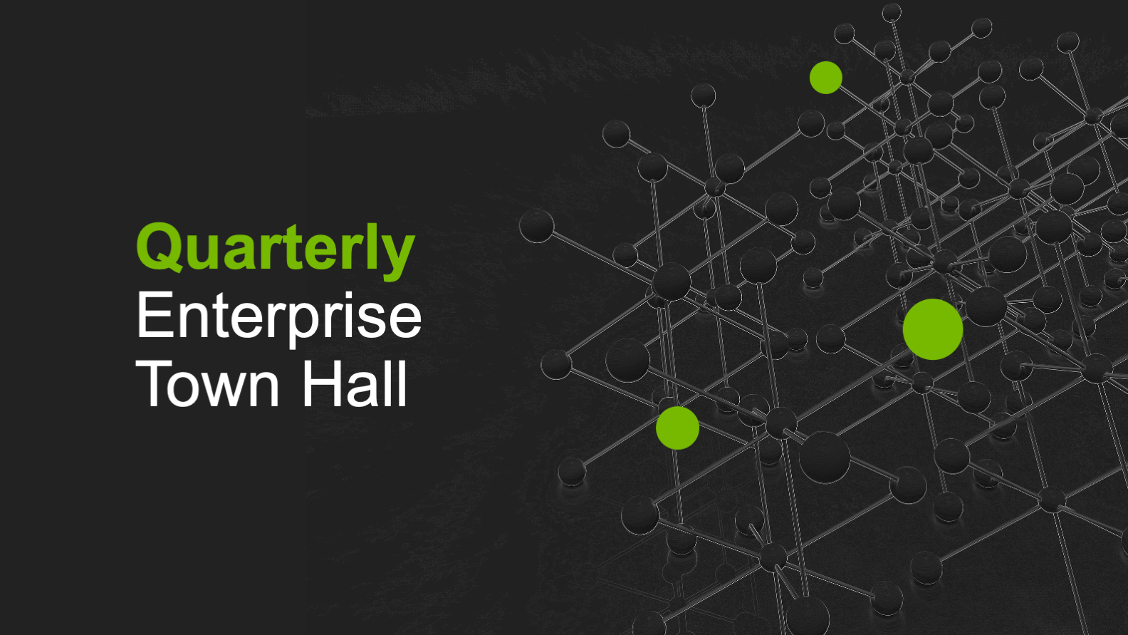 Cover slide: Quarterly Enterprise Town Hall on a dark network background